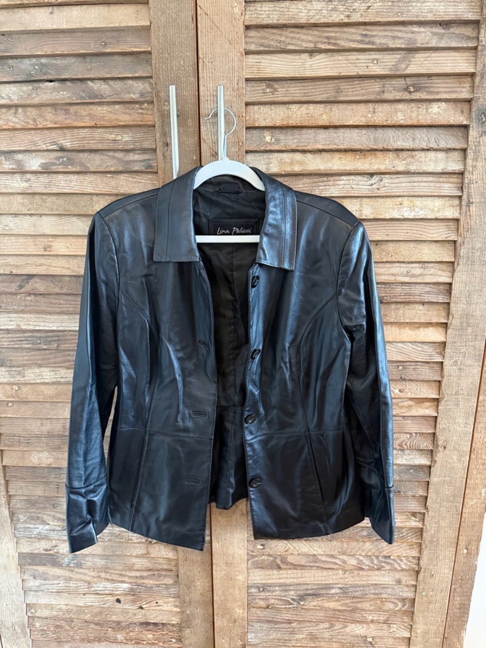 Lina Pelicci Black Oversized Leather Jacket
